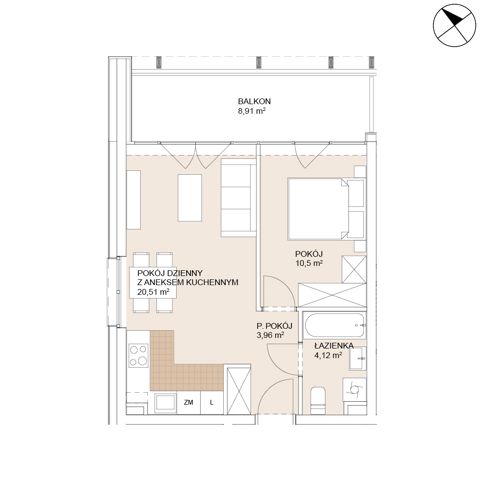 Plan 2 pok. 39m²