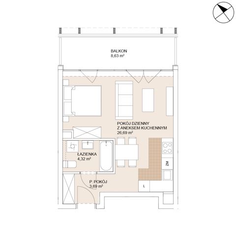 Plan 1 pok. 35m²