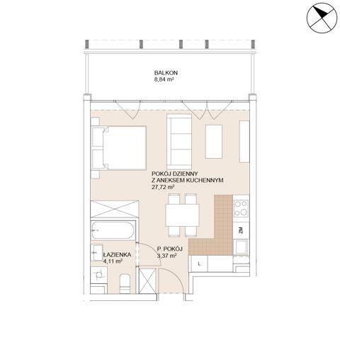Plan 1 pok. 35m²