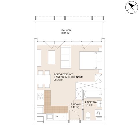 Plan 1 pok. 36m²