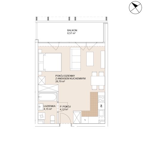 Plan 1 pok. 37m²