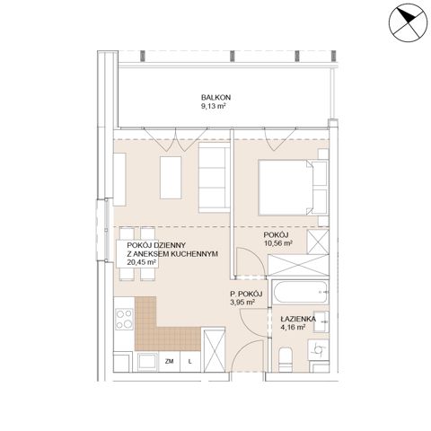 Plan 2 pok. 39m²