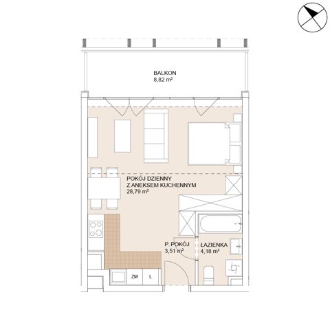 Plan 1 pok. 36m²