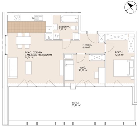 Plan 3 pok. 66m²