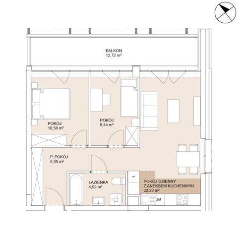Plan 3 pok. 56m²