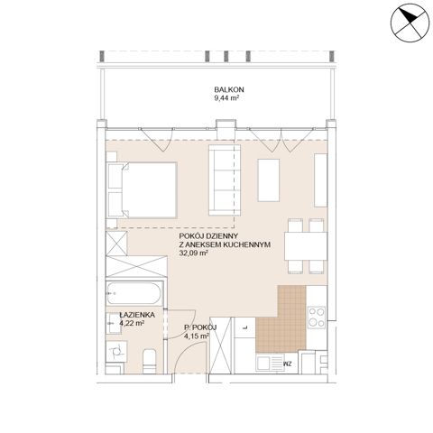 Plan 1 pok. 40m²