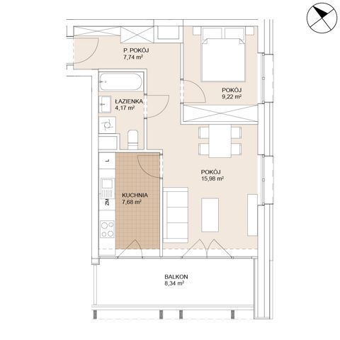 Plan 2 pok. 45m²