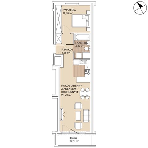Plan 2 pok. 45m²