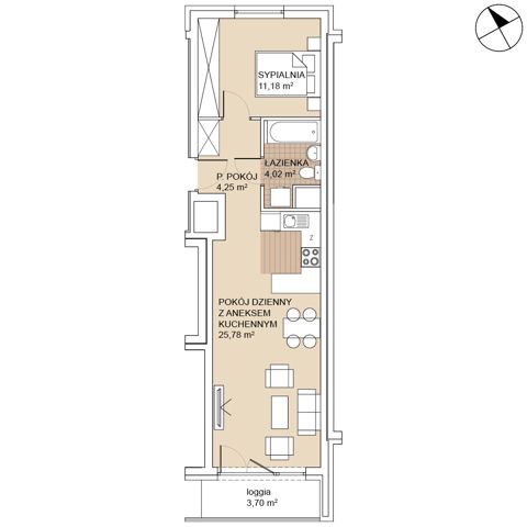 Plan 2 pok. 45m²