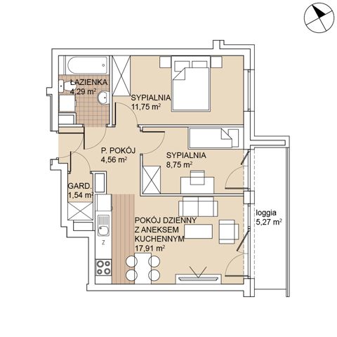 Plan 3 pok. 49m²