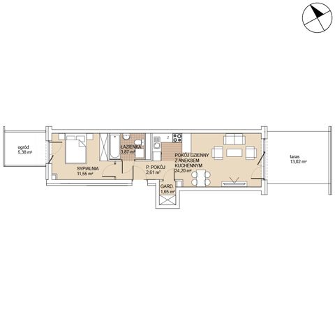 Plan 2 pok. 44m²