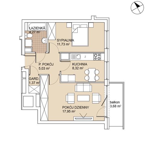 Plan 2 pok. 49m²