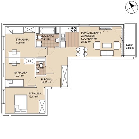 Plan 4 pok. 72m²