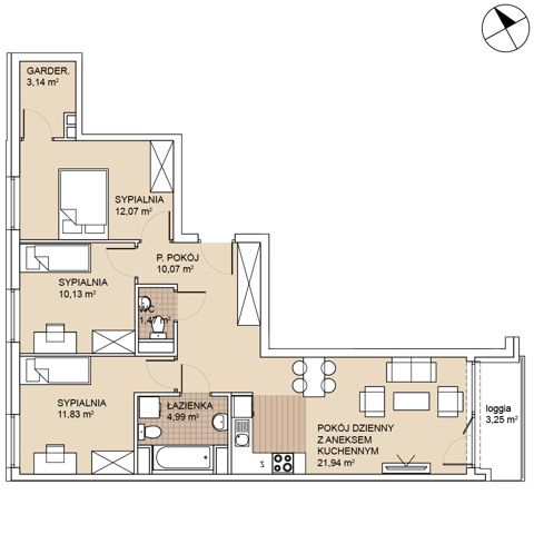 Plan 4 pok. 76m²