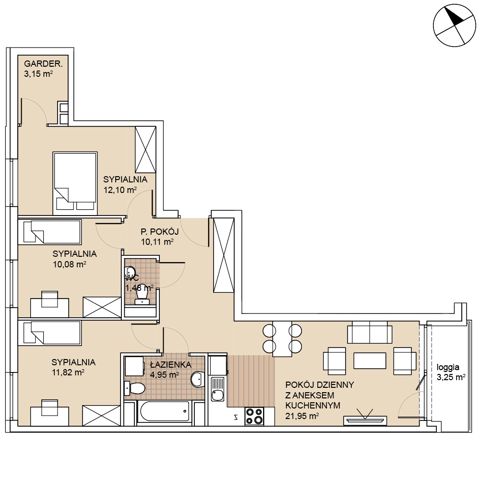 Plan 4 pok. 76m²