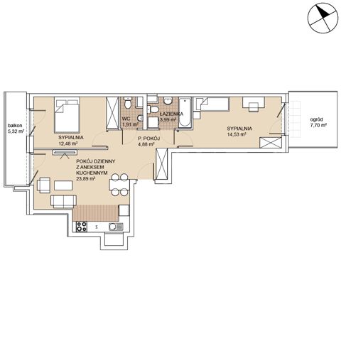 Plan 3 pok. 62m²