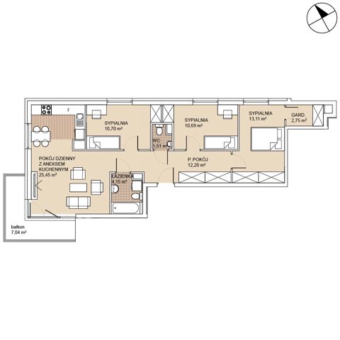 Plan 4 pok. 81m²