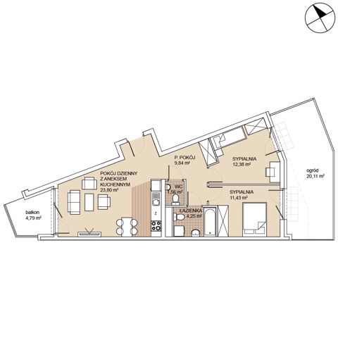 Plan 3 pok. 63m²