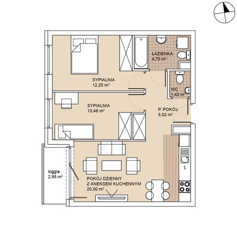 Plan 3 pok. 54m²