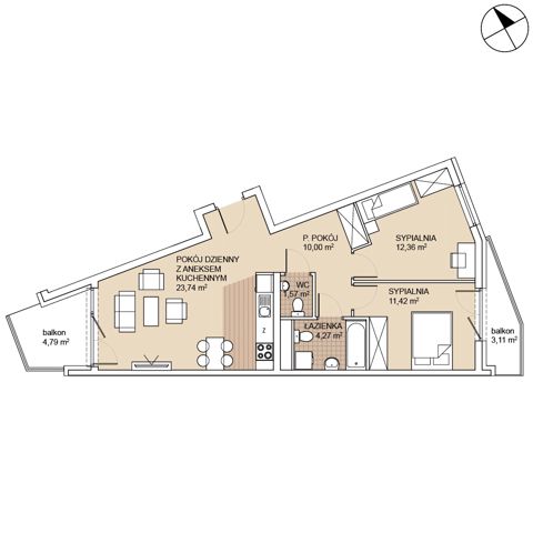 Plan 3 pok. 63m²