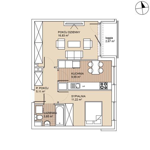 Plan 2 pok. 47m²