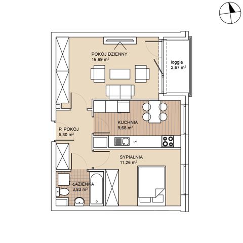 Plan 2 pok. 47m²