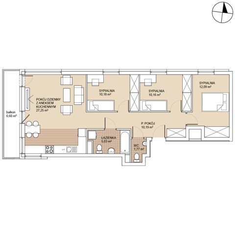Plan 4 pok. 77m²