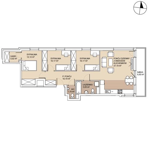 Plan 4 pok. 80m²