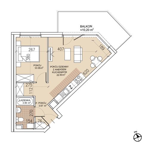 Plan 2 pok. 40m²