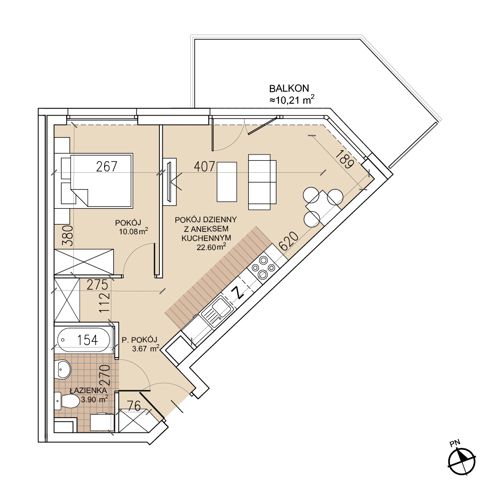 Plan 2 pok. 40m²