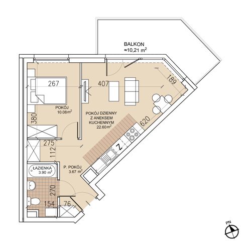 Plan 2 pok. 40m²