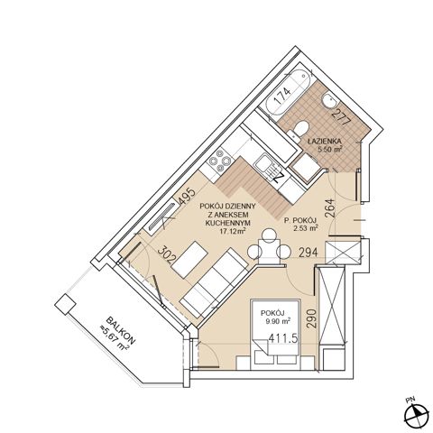 Plan 2 pok. 35m²