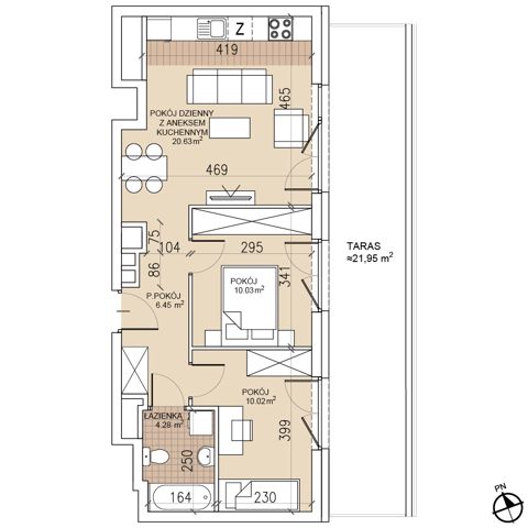 Plan 3 pok. 51m²