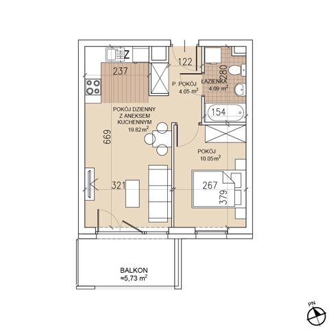 Plan 2 pok. 38m²