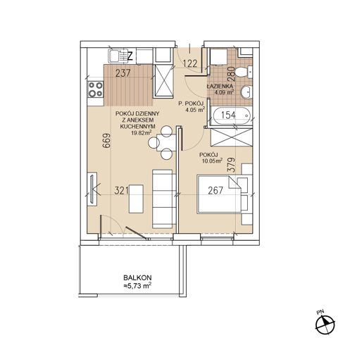 Plan 2 pok. 38m²