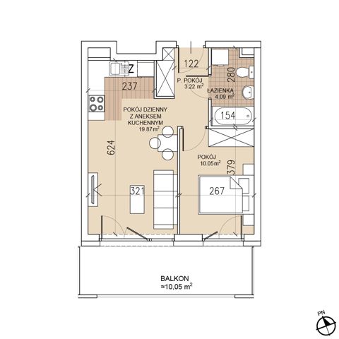 Plan 2 pok. 37m²