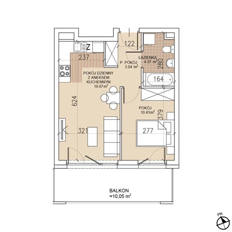 Plan 2 pok. 38m²