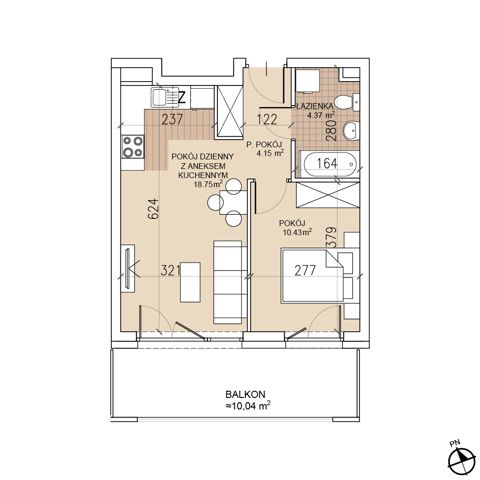 Plan 2 pok. 38m²