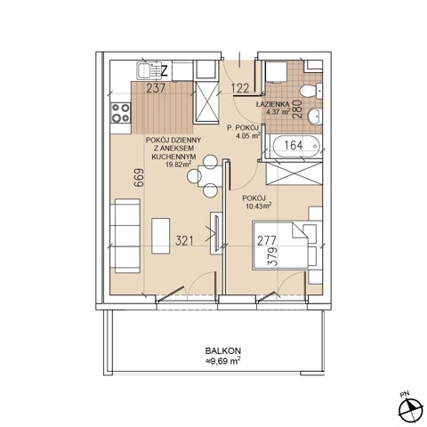 Plan 2 pok. 39m²
