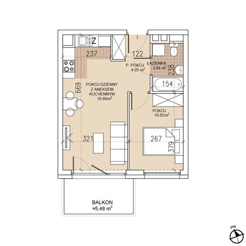 Plan 2 pok. 38m²