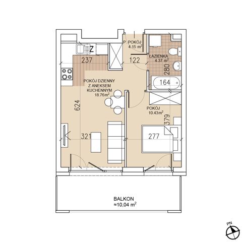 Plan 2 pok. 38m²