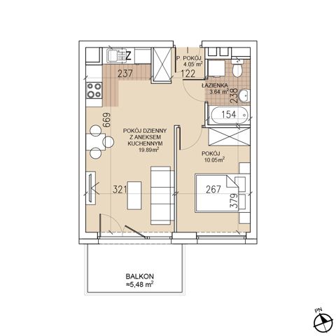 Plan 2 pok. 38m²