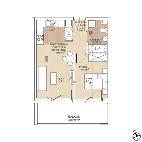 Plan 2 pok. 39m²