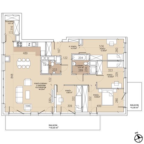 Plan 5 pok. 122m²