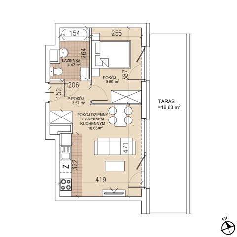 Plan 2 pok. 36m²