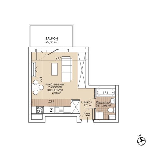 Plan 1 pok. 29m²