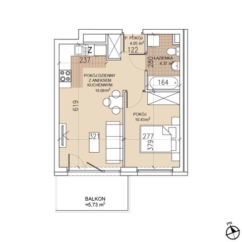 Plan 2 pok. 38m²