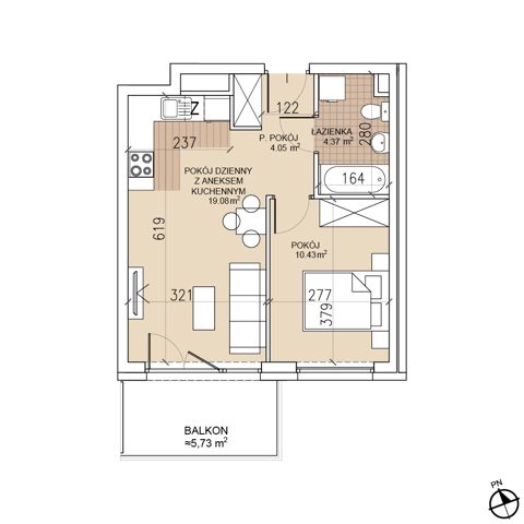 Plan 2 pok. 38m²