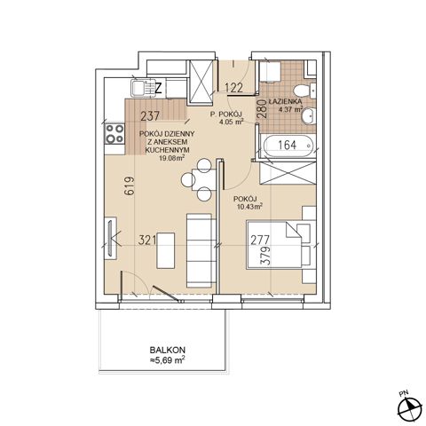 Plan 2 pok. 38m²