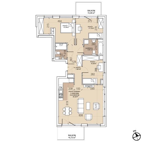 Plan 4 pok. 87m²